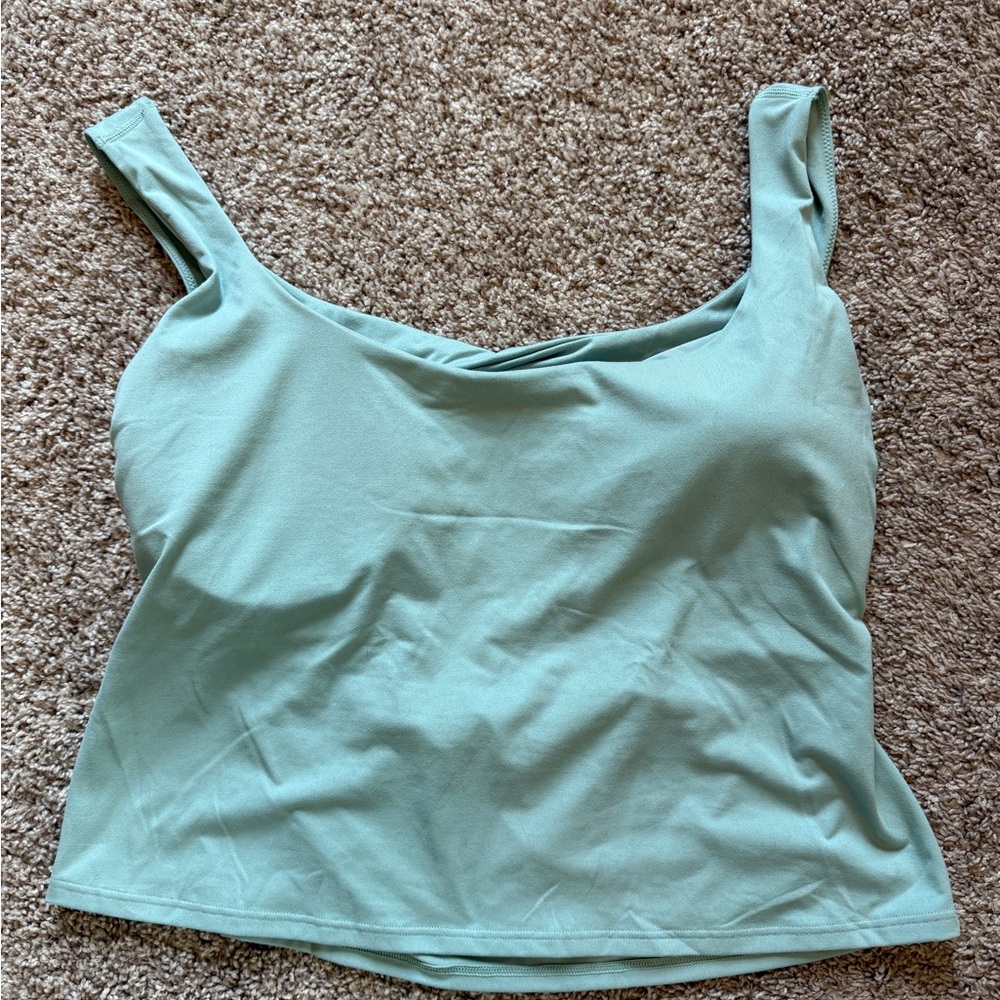 Fabletics Oasis Built-In Bra Tank Women's Mint Green Top